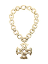 Textured Cross Pendant Necklace Accessory arcadeshops.com