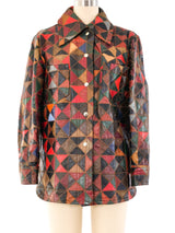 Patchwork Leather Shirt Top arcadeshops.com