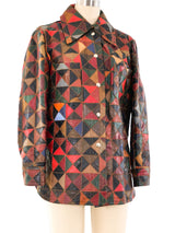 Patchwork Leather Shirt Top arcadeshops.com