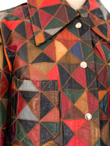 Patchwork Leather Shirt Top arcadeshops.com