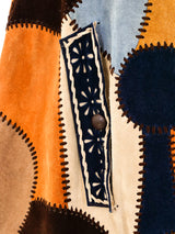 Patchwork Suede Fringed Poncho Jacket arcadeshops.com