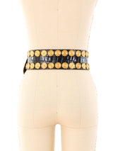 Michael Morrison Studded Embossed Leather Belt Accessory arcadeshops.com