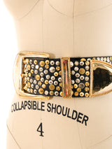 Michael Morrison Studded Black Leather Belt Accessory arcadeshops.com