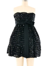 Black Sequin Bustier Mini Dress Dress arcadeshops.com