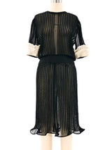 Albert Nipon Black Pleated Chiffon Dress Dress arcadeshops.com