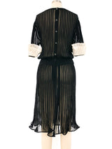 Albert Nipon Black Pleated Chiffon Dress Dress arcadeshops.com