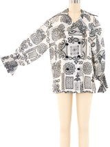 Lace Printed Silk Organza Top Top arcadeshops.com