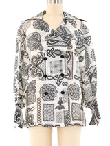 Lace Printed Silk Organza Top Top arcadeshops.com