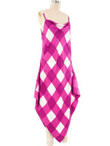 Balenciaga Checker Printed Scarf Dress Dress arcadeshops.com