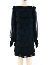 Bill Blass Tiered Chiffon Dress Dress arcadeshops.com