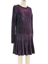 2014 Chanel Metallic Knit Pleated Dress Dress arcadeshops.com