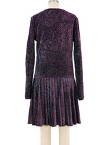 2014 Chanel Metallic Knit Pleated Dress Dress arcadeshops.com