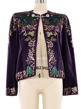 Oscar de la Renta Floral Embroidered Jacket Jacket arcadeshops.com