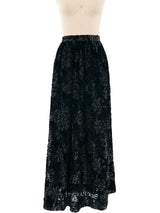 Oscar de la Renta Floral Burnout Maxi Skirt Bottom arcadeshops.com