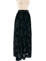Oscar de la Renta Floral Burnout Maxi Skirt Bottom arcadeshops.com