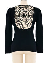 Spiderweb Open Back Sweater Top arcadeshops.com