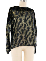 Geoffrey Beene Metallic Tinsel Blouse Top arcadeshops.com