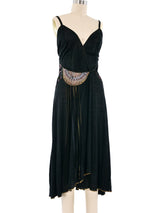 Hand Painted Suede Trimmed Wrap Dress Dress arcadeshops.com