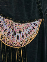 Hand Painted Suede Trimmed Wrap Dress Dress arcadeshops.com