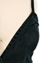 Hand Painted Suede Trimmed Wrap Dress Dress arcadeshops.com