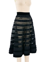 Ribbon Striped Mesh Midi Skirt Bottom arcadeshops.com