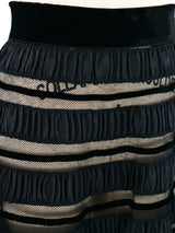 Ribbon Striped Mesh Midi Skirt Bottom arcadeshops.com