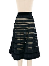 Ribbon Striped Mesh Midi Skirt Bottom arcadeshops.com
