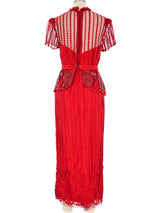 Red Lace Midi Dress Dress arcadeshops.com