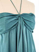 Alexander McQueen Teal Satin Mini Dress Dress arcadeshops.com