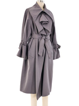 Claude Montana Grey Trench Coat Outerwear arcadeshops.com