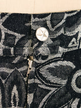 Thierry Mugler Floral Denim Skirt Bottom arcadeshops.com
