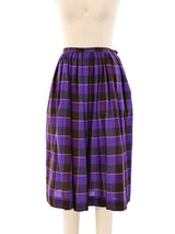 Yves Saint Laurent Plaid Midi Skirt Bottom arcadeshops.com
