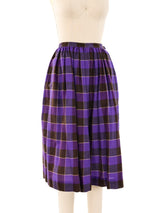 Yves Saint Laurent Plaid Midi Skirt Bottom arcadeshops.com