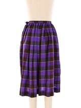 Yves Saint Laurent Plaid Midi Skirt Bottom arcadeshops.com