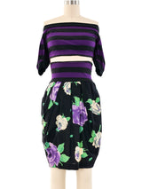 Byblos Floral Mixed Print Crop Top Ensemble Suit arcadeshops.com