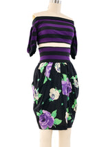 Byblos Floral Mixed Print Crop Top Ensemble Suit arcadeshops.com