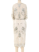 Embellished Ivory Silk Dress Dress arcadeshops.com