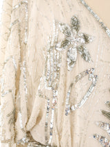 Embellished Ivory Silk Dress Dress arcadeshops.com