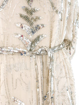 Embellished Ivory Silk Dress Dress arcadeshops.com
