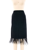 2006 Alexander McQueen Ostrich Feather Trimmed Skirt Bottom arcadeshops.com