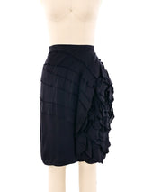 Yves Saint Laurent Ruffled Silk Skirt Bottom arcadeshops.com