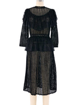 Black Lace Ruffle Crochet Dress Dress arcadeshops.com