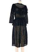 Black Lace Ruffle Crochet Dress Dress arcadeshops.com