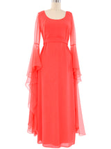 Coral Angel Sleeve Maxi Dress Dress arcadeshops.com