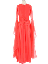 Coral Angel Sleeve Maxi Dress Dress arcadeshops.com