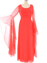 Coral Angel Sleeve Maxi Dress Dress arcadeshops.com