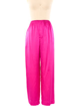 Magenta Satin Loungewear Ensemble Suit arcadeshops.com