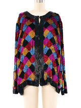 Rainbow Checkered Sequin Jacket Jacket arcadeshops.com