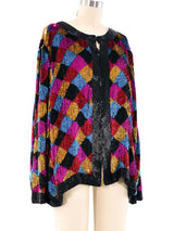 Rainbow Checkered Sequin Jacket Jacket arcadeshops.com