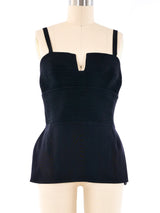 Gianni Versace Ribbed Silk Bustier Top Top arcadeshops.com